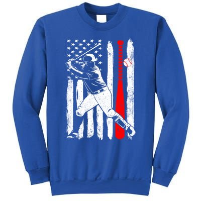 American Usa Flag Patriotic Vintage Baseball Flag Gift Sweatshirt