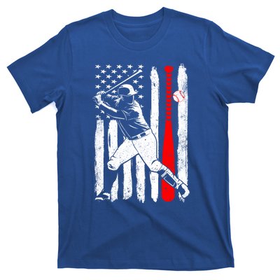 American Usa Flag Patriotic Vintage Baseball Flag Gift T-Shirt