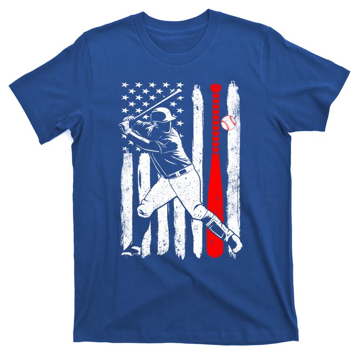 American Usa Flag Patriotic Vintage Baseball Flag Gift T-Shirt