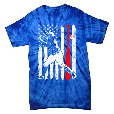 American Usa Flag Patriotic Vintage Baseball Flag Gift Tie-Dye T-Shirt