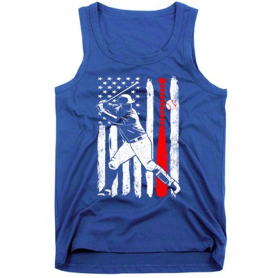 American Usa Flag Patriotic Vintage Baseball Flag Gift Tank Top