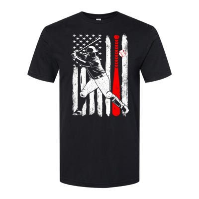 American Usa Flag Patriotic Vintage Baseball Flag Gift Softstyle CVC T-Shirt