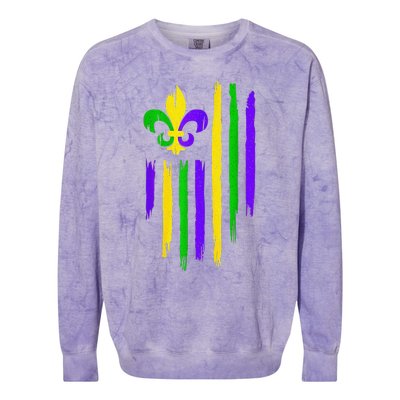 American US Flag Cajun Festival Funny Mardi Gras Carnival Colorblast Crewneck Sweatshirt