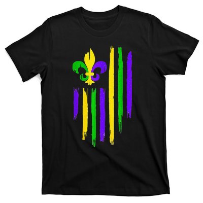 American US Flag Cajun Festival Funny Mardi Gras Carnival T-Shirt