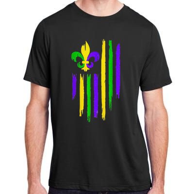 American US Flag Cajun Festival Funny Mardi Gras Carnival Adult ChromaSoft Performance T-Shirt