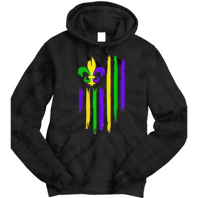 American US Flag Cajun Festival Funny Mardi Gras Carnival Tie Dye Hoodie