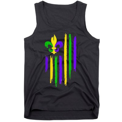 American US Flag Cajun Festival Funny Mardi Gras Carnival Tank Top