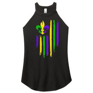 American US Flag Cajun Festival Funny Mardi Gras Carnival Women’s Perfect Tri Rocker Tank