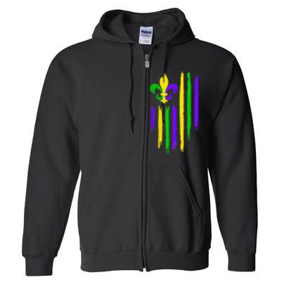 American US Flag Cajun Festival Funny Mardi Gras Carnival Full Zip Hoodie