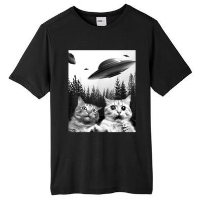 Alien UFO Funny Cat Selfie Tall Fusion ChromaSoft Performance T-Shirt