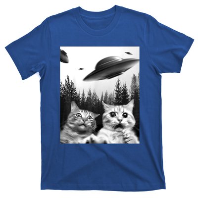 Alien UFO Funny Cat Selfie T-Shirt