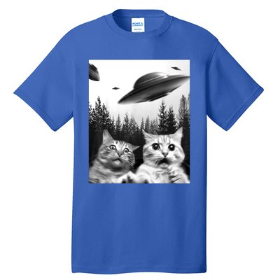 Alien UFO Funny Cat Selfie Tall T-Shirt