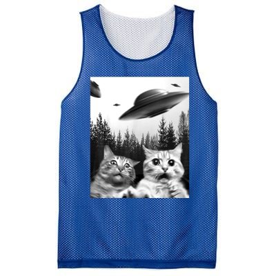 Alien UFO Funny Cat Selfie Mesh Reversible Basketball Jersey Tank