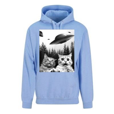 Alien UFO Funny Cat Selfie Unisex Surf Hoodie