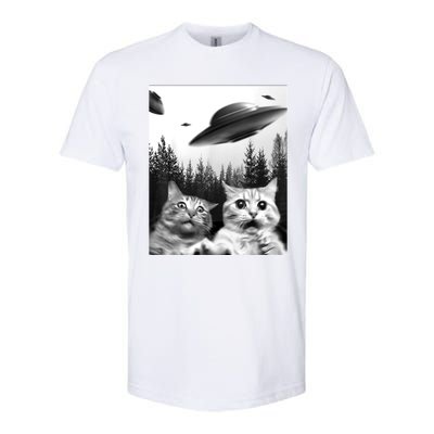 Alien UFO Funny Cat Selfie Softstyle CVC T-Shirt