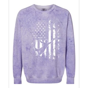 American Us Flag Ultimate Frisbee Gift Colorblast Crewneck Sweatshirt