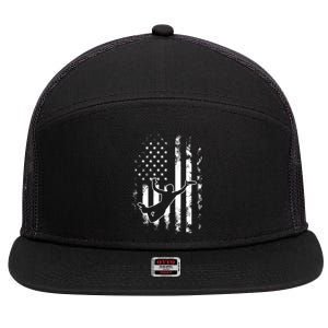 American Us Flag Ultimate Frisbee Gift 7 Panel Mesh Trucker Snapback Hat