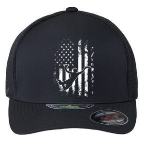 American Us Flag Ultimate Frisbee Gift Flexfit Unipanel Trucker Cap