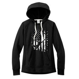 American Us Flag Ultimate Frisbee Gift Women's Fleece Hoodie