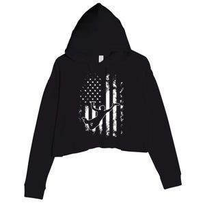 American Us Flag Ultimate Frisbee Gift Crop Fleece Hoodie