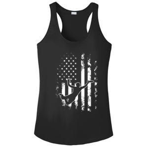 American Us Flag Ultimate Frisbee Gift Ladies PosiCharge Competitor Racerback Tank