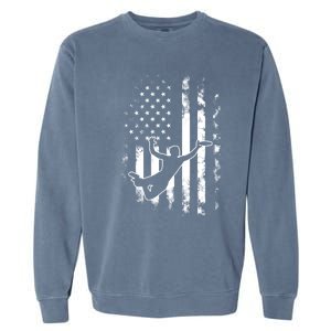 American Us Flag Ultimate Frisbee Gift Garment-Dyed Sweatshirt