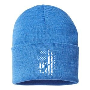 American Us Flag Ultimate Frisbee Gift Sustainable Knit Beanie