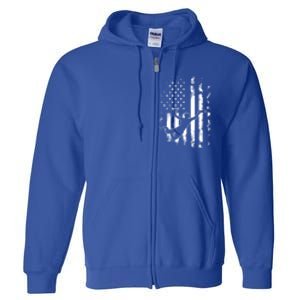 American Us Flag Ultimate Frisbee Gift Full Zip Hoodie