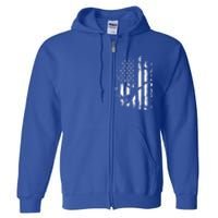 American Us Flag Ultimate Frisbee Gift Full Zip Hoodie