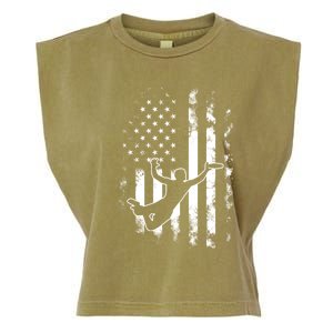 American Us Flag Ultimate Frisbee Gift Garment-Dyed Women's Muscle Tee