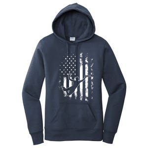 American Us Flag Ultimate Frisbee Gift Women's Pullover Hoodie