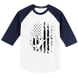 American Us Flag Ultimate Frisbee Gift Baseball Sleeve Shirt