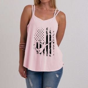 American Us Flag Ultimate Frisbee Gift Women's Strappy Tank