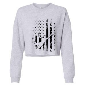 American Us Flag Ultimate Frisbee Gift Cropped Pullover Crew