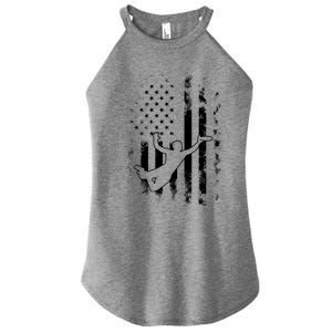 American Us Flag Ultimate Frisbee Gift Women's Perfect Tri Rocker Tank