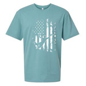 American Us Flag Ultimate Frisbee Gift Sueded Cloud Jersey T-Shirt