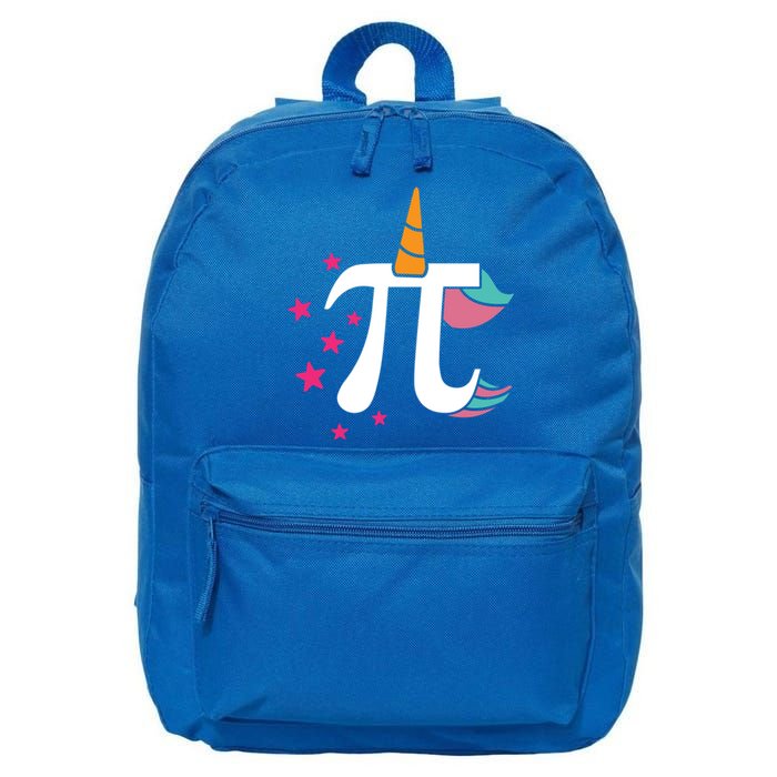 Adorable Unicorn Face Floral Math Geek Nerd Pi Day Cute Gift 16 in Basic Backpack