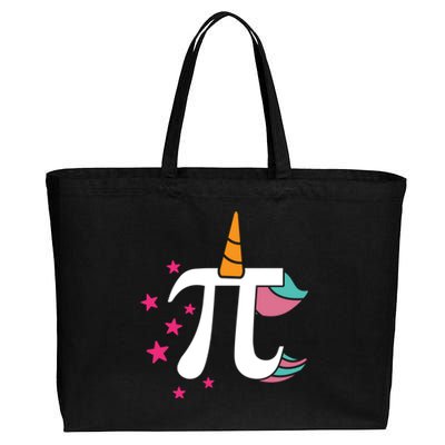 Adorable Unicorn Face Floral Math Geek Nerd Pi Day Cute Gift Cotton Canvas Jumbo Tote