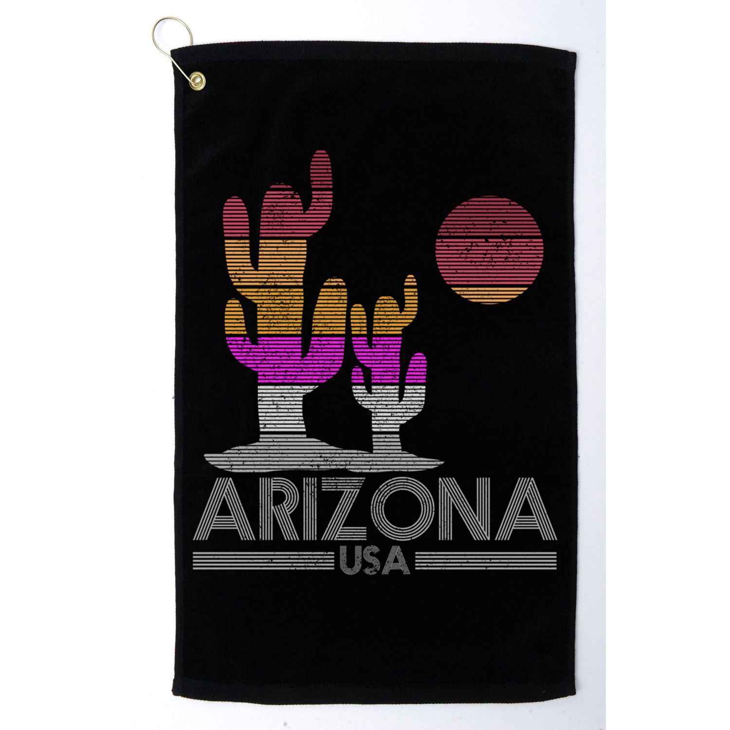 Arizona Usa Gift Vintage Retro Cactus Souvenir Gift Cool Gift Golf Towel