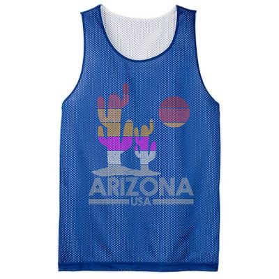 Arizona Usa Gift Vintage Retro Cactus Souvenir Gift Cool Gift Mesh Reversible Basketball Jersey Tank
