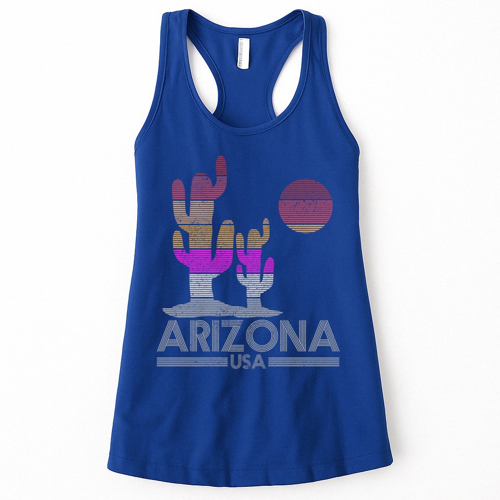 Arizona Usa Gift Vintage Retro Cactus Souvenir Gift Cool Gift Womens Tank Top