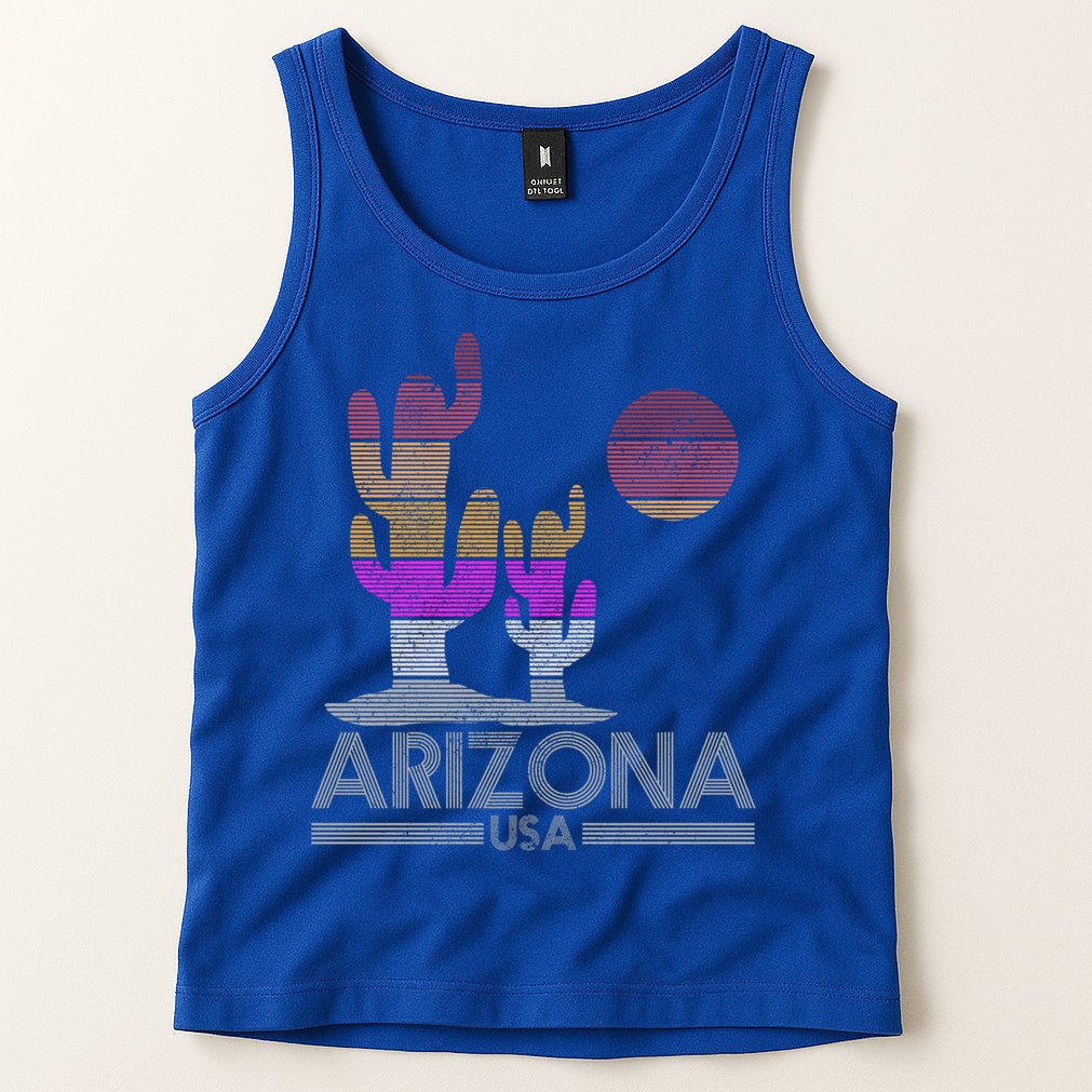 Arizona Usa Gift Vintage Retro Cactus Souvenir Gift Cool Gift Tank Top