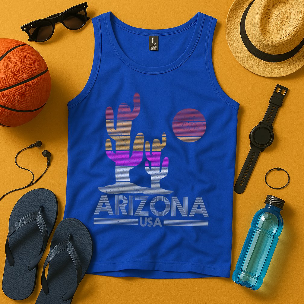 Arizona Usa Gift Vintage Retro Cactus Souvenir Gift Cool Gift Tank Top
