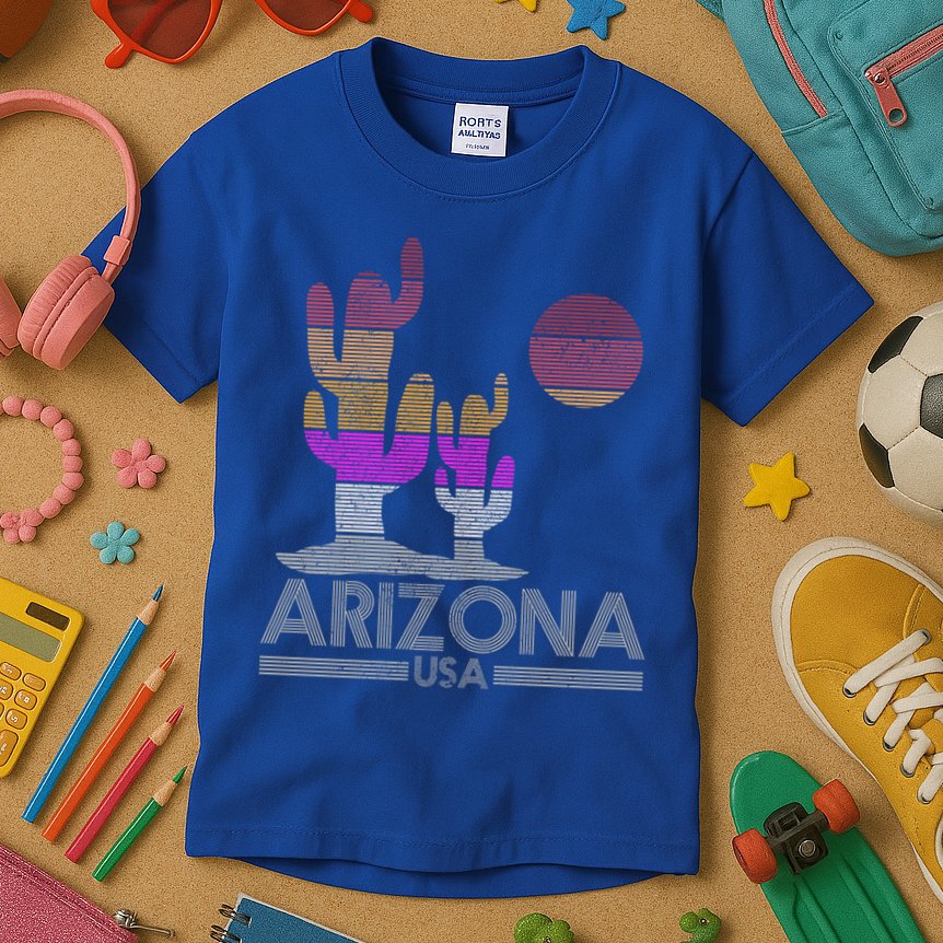 Arizona Usa Gift Vintage Retro Cactus Souvenir Gift Cool Gift Kids T-Shirt