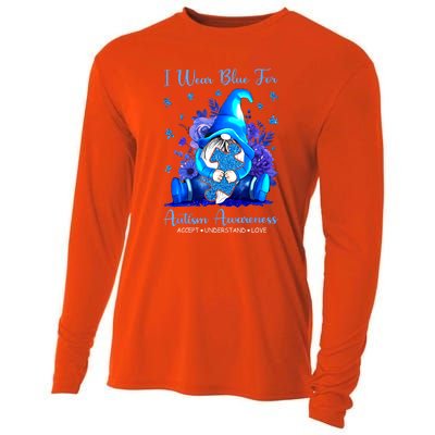 Accept Understand Gnome I Wear Blue For Autism Awareness Gift Cooling Performance Long Sleeve Crew