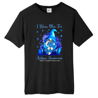 Accept Understand Gnome I Wear Blue For Autism Awareness Gift Tall Fusion ChromaSoft Performance T-Shirt