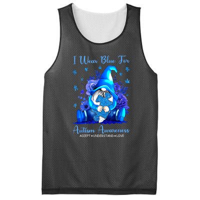 Accept Understand Gnome I Wear Blue For Autism Awareness Gift Mesh Reversible Basketball Jersey Tank