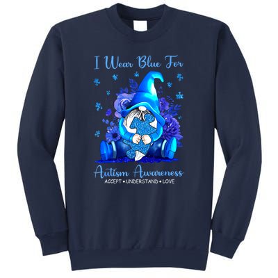 Accept Understand Gnome I Wear Blue For Autism Awareness Gift Sweatshirt