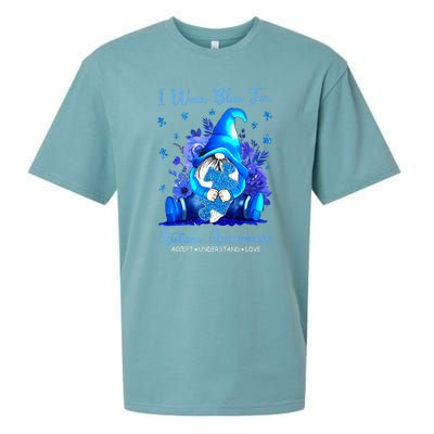 Accept Understand Gnome I Wear Blue For Autism Awareness Gift Sueded Cloud Jersey T-Shirt