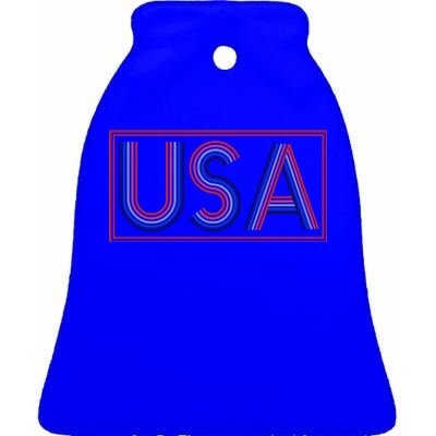 Americana Usa Gift Ceramic Bell Ornament